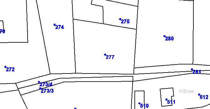 Parcela st. 277 v KÚ Běleč u Litně, Katastrální mapa
