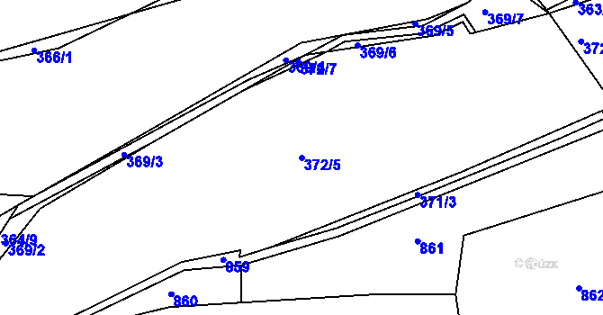 Parcela st. 372/5 v KÚ Běleč u Litně, Katastrální mapa