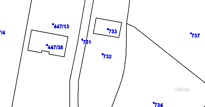 Parcela st. 427 v KÚ Běleč u Litně, Katastrální mapa
