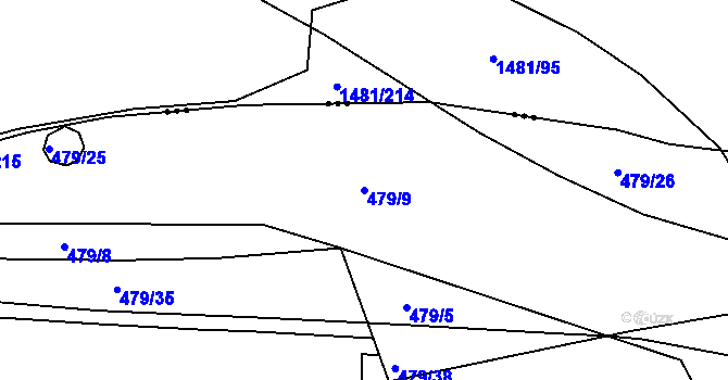 Parcela st. 479/9 v KÚ Běleč u Litně, Katastrální mapa