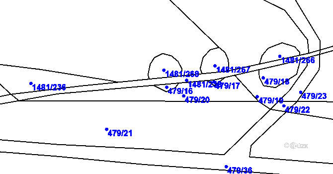 Parcela st. 479/16 v KÚ Běleč u Litně, Katastrální mapa