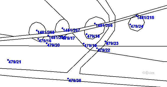 Parcela st. 479/19 v KÚ Běleč u Litně, Katastrální mapa