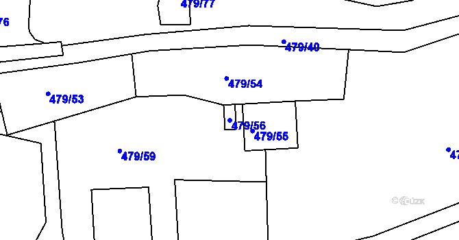 Parcela st. 479/56 v KÚ Běleč u Litně, Katastrální mapa