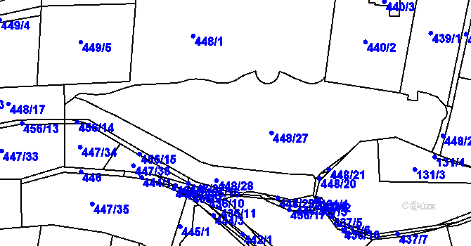 Parcela st. 448/1 v KÚ Běleč u Litně, Katastrální mapa