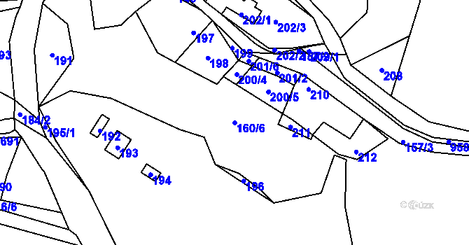 Parcela st. 160/6 v KÚ Běleč u Litně, Katastrální mapa