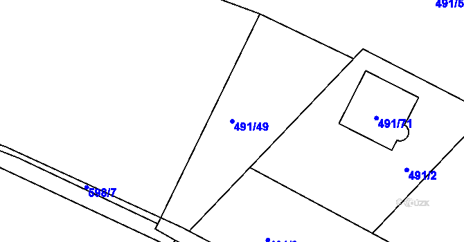 Parcela st. 491/49 v KÚ Liteň, Katastrální mapa
