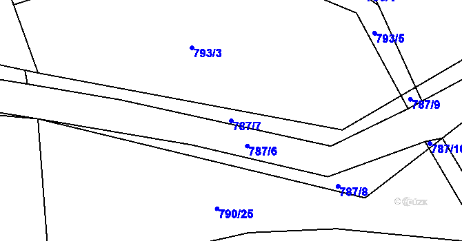 Parcela st. 787/7 v KÚ Liteň, Katastrální mapa