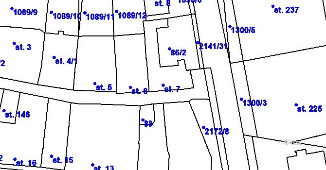 Parcela st. 7 v KÚ Litenčice, Katastrální mapa