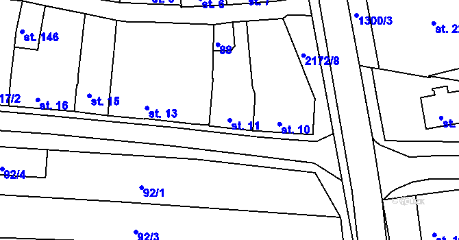 Parcela st. 11 v KÚ Litenčice, Katastrální mapa