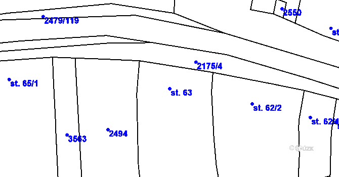 Parcela st. 63 v KÚ Litenčice, Katastrální mapa