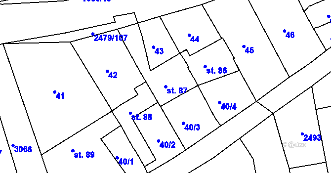 Parcela st. 87 v KÚ Litenčice, Katastrální mapa