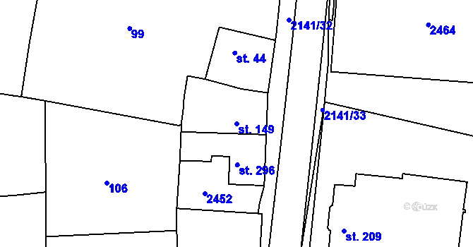 Parcela st. 149 v KÚ Litenčice, Katastrální mapa