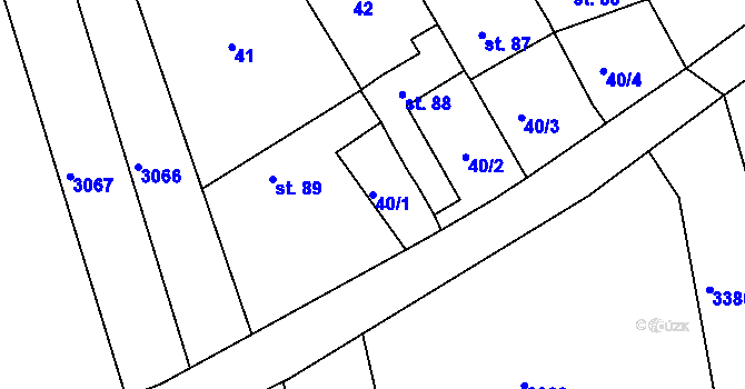 Parcela st. 40/1 v KÚ Litenčice, Katastrální mapa