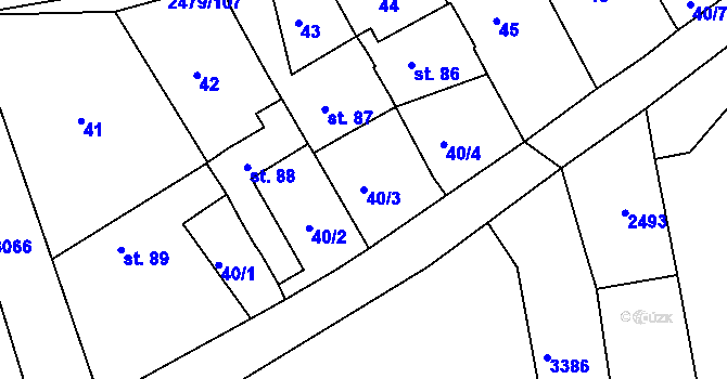 Parcela st. 40/3 v KÚ Litenčice, Katastrální mapa