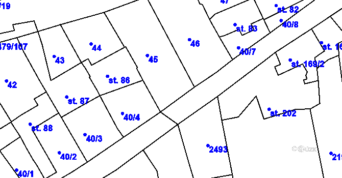 Parcela st. 40/5 v KÚ Litenčice, Katastrální mapa