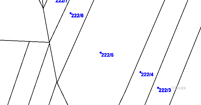 Parcela st. 222/5 v KÚ Litenčice, Katastrální mapa