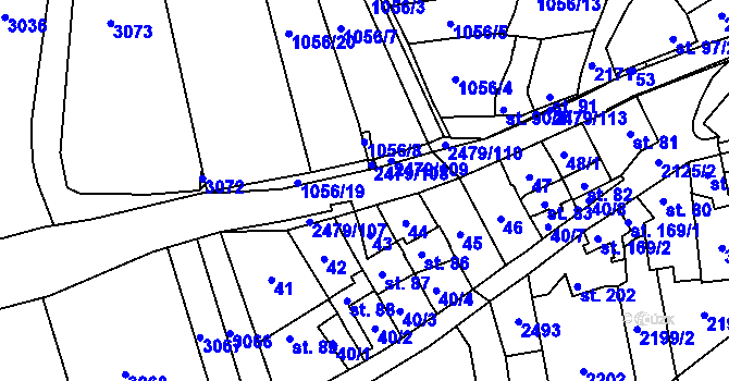 Parcela st. 2133/1 v KÚ Litenčice, Katastrální mapa