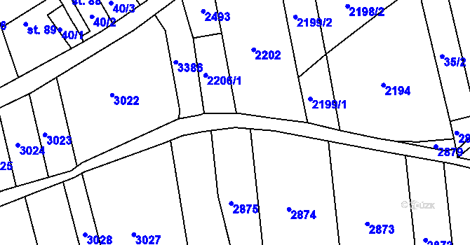 Parcela st. 2170/1 v KÚ Litenčice, Katastrální mapa