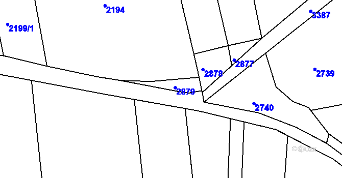 Parcela st. 2170/3 v KÚ Litenčice, Katastrální mapa
