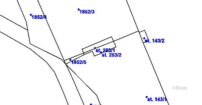 Parcela st. 253/2 v KÚ Litenčice, Katastrální mapa
