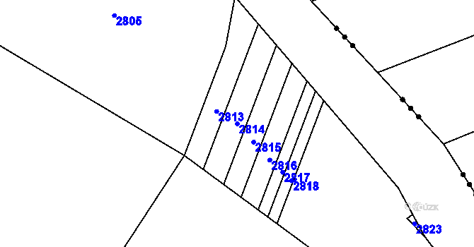 Parcela st. 2814 v KÚ Litenčice, Katastrální mapa