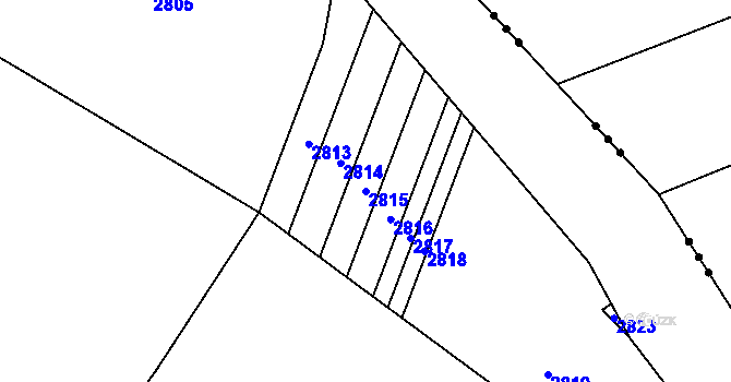 Parcela st. 2815 v KÚ Litenčice, Katastrální mapa