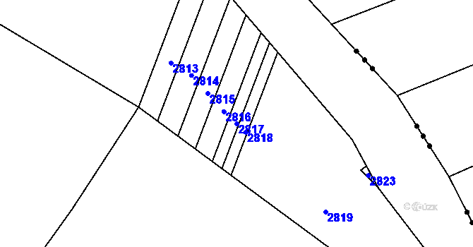 Parcela st. 2817 v KÚ Litenčice, Katastrální mapa