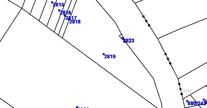 Parcela st. 2819 v KÚ Litenčice, Katastrální mapa