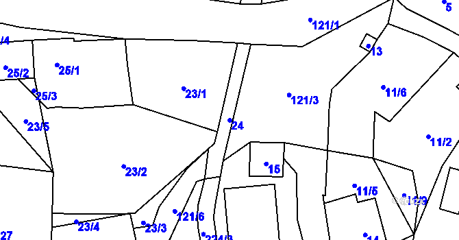 Parcela st. 24 v KÚ Litice, Katastrální mapa