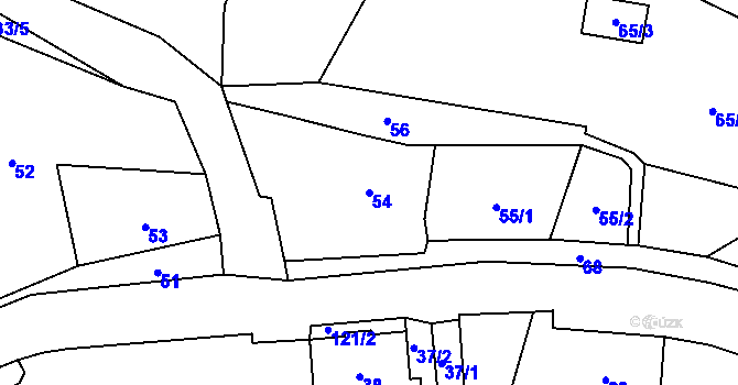 Parcela st. 54 v KÚ Litice, Katastrální mapa