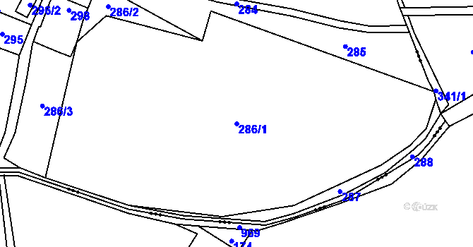 Parcela st. 286/1 v KÚ Litice, Katastrální mapa