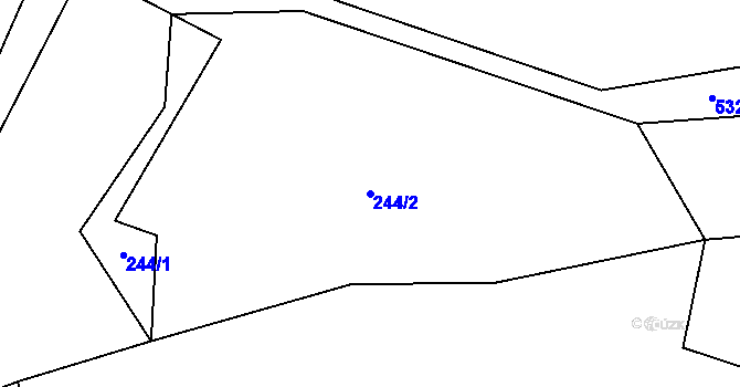 Parcela st. 244/2 v KÚ Litice, Katastrální mapa
