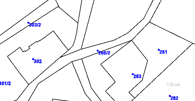 Parcela st. 266/2 v KÚ Litice, Katastrální mapa
