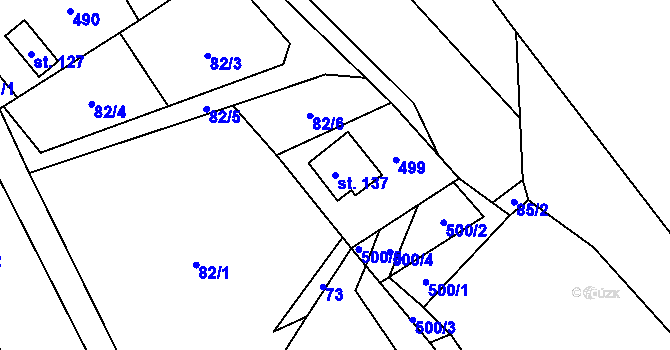 Parcela st. 137 v KÚ Litice nad Orlicí, Katastrální mapa