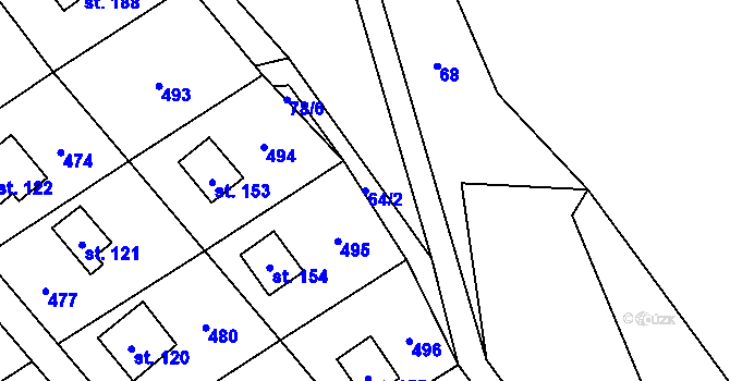 Parcela st. 64/2 v KÚ Litice nad Orlicí, Katastrální mapa