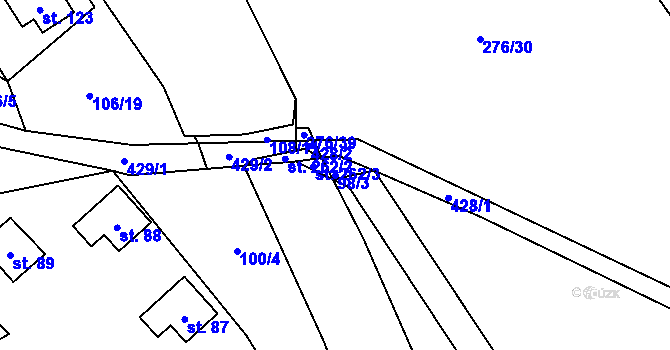 Parcela st. 98/3 v KÚ Litice nad Orlicí, Katastrální mapa