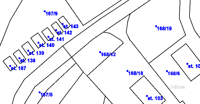 Parcela st. 168/12 v KÚ Litice nad Orlicí, Katastrální mapa