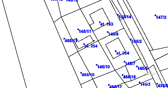 Parcela st. 254 v KÚ Litice nad Orlicí, Katastrální mapa