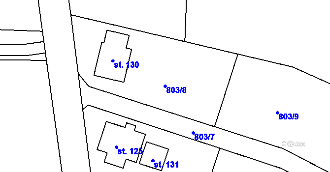 Parcela st. 803/8 v KÚ Litichovice, Katastrální mapa