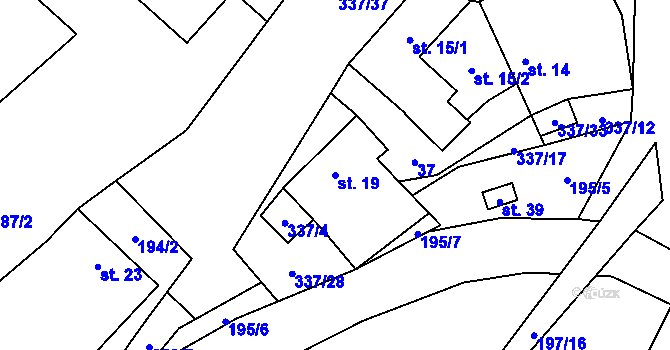 Parcela st. 19 v KÚ Litkovice, Katastrální mapa