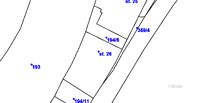 Parcela st. 26 v KÚ Litkovice, Katastrální mapa