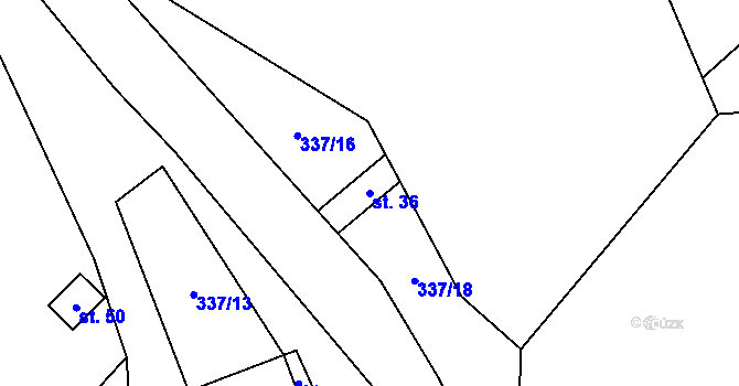Parcela st. 36 v KÚ Litkovice, Katastrální mapa