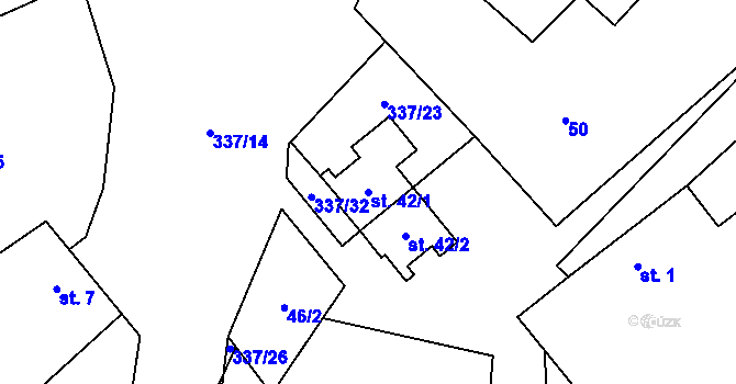 Parcela st. 42/1 v KÚ Litkovice, Katastrální mapa