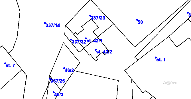 Parcela st. 42/2 v KÚ Litkovice, Katastrální mapa