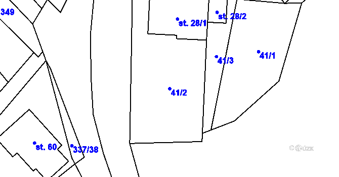 Parcela st. 41/2 v KÚ Litkovice, Katastrální mapa