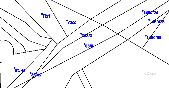 Parcela st. 63/8 v KÚ Litkovice, Katastrální mapa