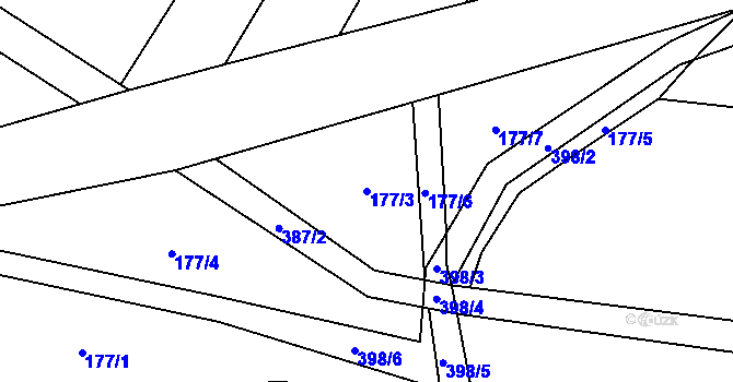 Parcela st. 177/3 v KÚ Litkovice, Katastrální mapa