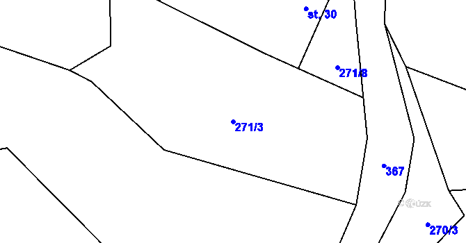 Parcela st. 271/3 v KÚ Litkovice, Katastrální mapa