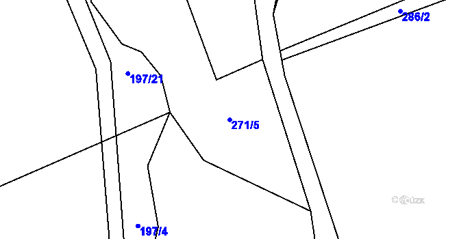 Parcela st. 271/5 v KÚ Litkovice, Katastrální mapa