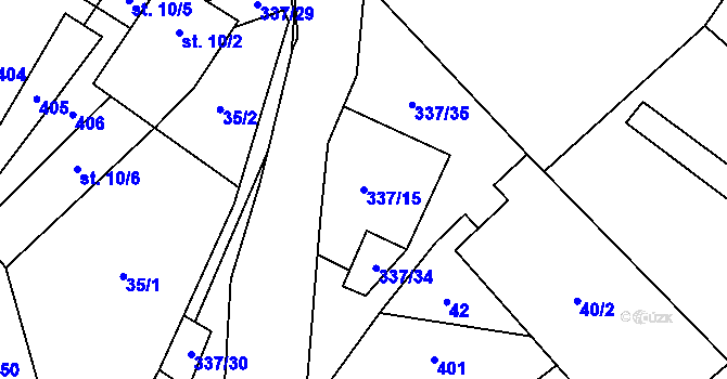 Parcela st. 337/15 v KÚ Litkovice, Katastrální mapa